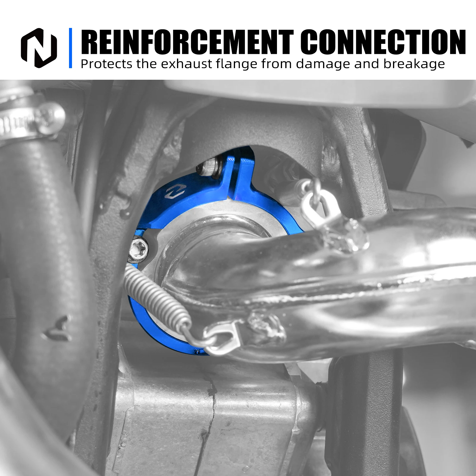NICECNC Auspuff-Flanschschutz für Husqvarna TE 300 TE 250 2024-2025 TX 300 2023-2025, GasGas EC 300 und KTM EXC 300 250 – Detail 9