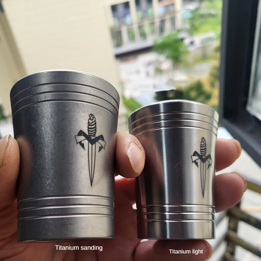 

1PC Titanium Alloy Large Nut Small Wine Glass Outdoor Camping TA2 Pure Titanium Water Cup Solid Material