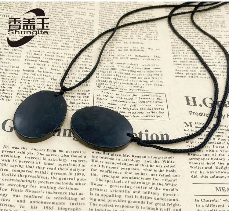 

Wholesale 1pcs Russia Shungite Stone Bead Necklace,Healing Chakra Necklace Energy Balace,30x40x5mm Oval with chain