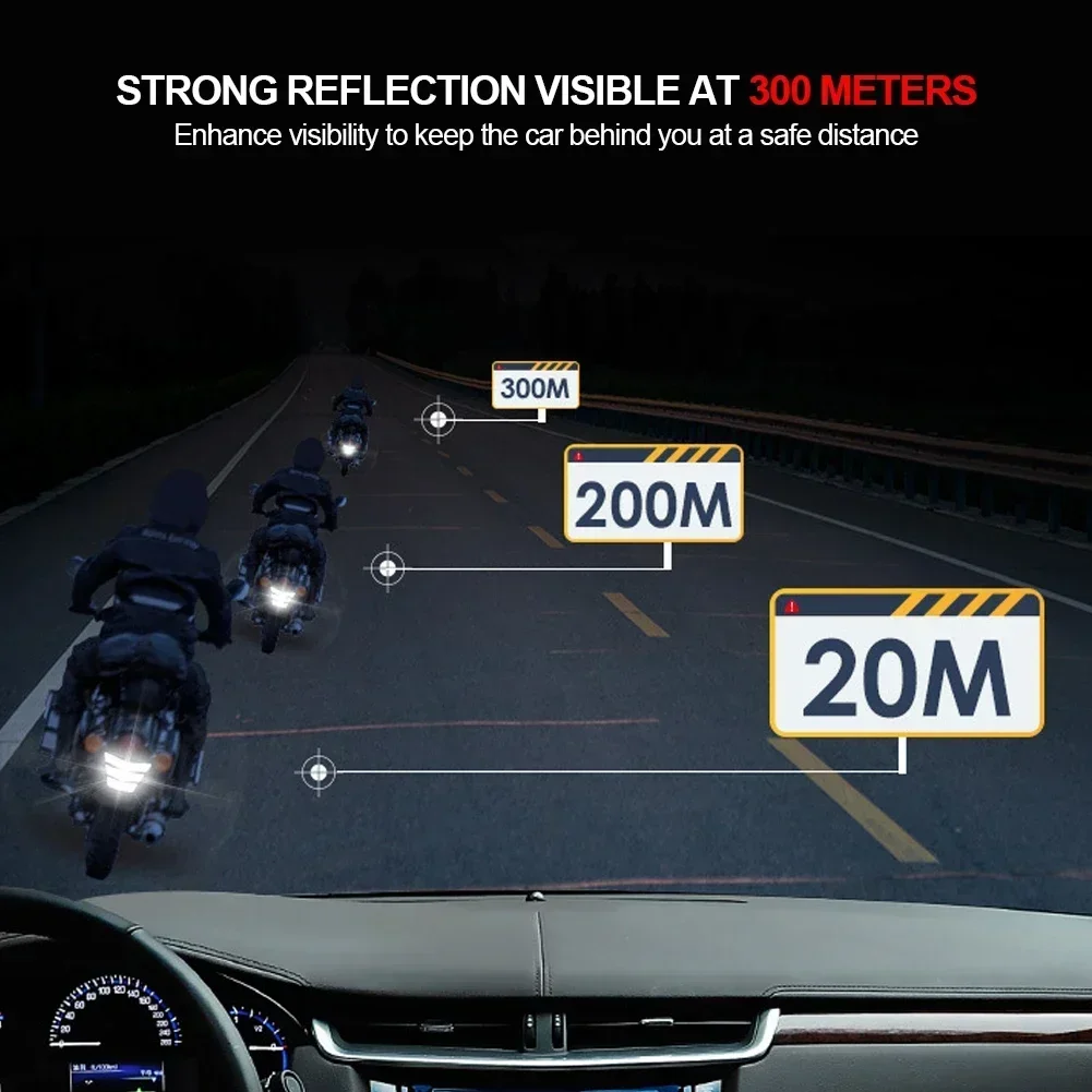 Motorcycle Stickers Universal Fender Reflective Sticker - Glow-in-the-Dark Arrow Design for Cars and Motorcycles