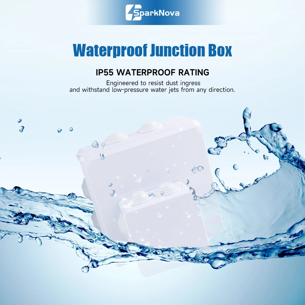 Electrical Junction Box ABS Plastic DIY Power Control Case IP55 Waterproof Outdoor Cable Wire Connection Enclosure Housing