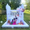Kids 9x9x7ft Soft Play White Bounce House With Slide Ball Pit Party Customization Inflatable Mini Bouncy Castle With Blower 1