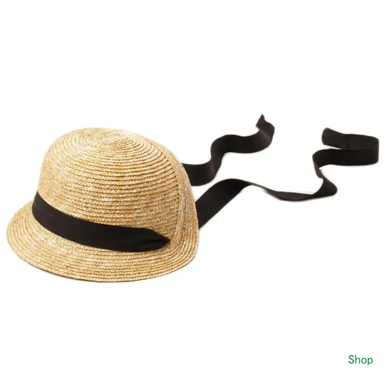

Dropship for Sun Hat for Children Outdoor Activities Chin Straps Adjust Straw Hat Summer