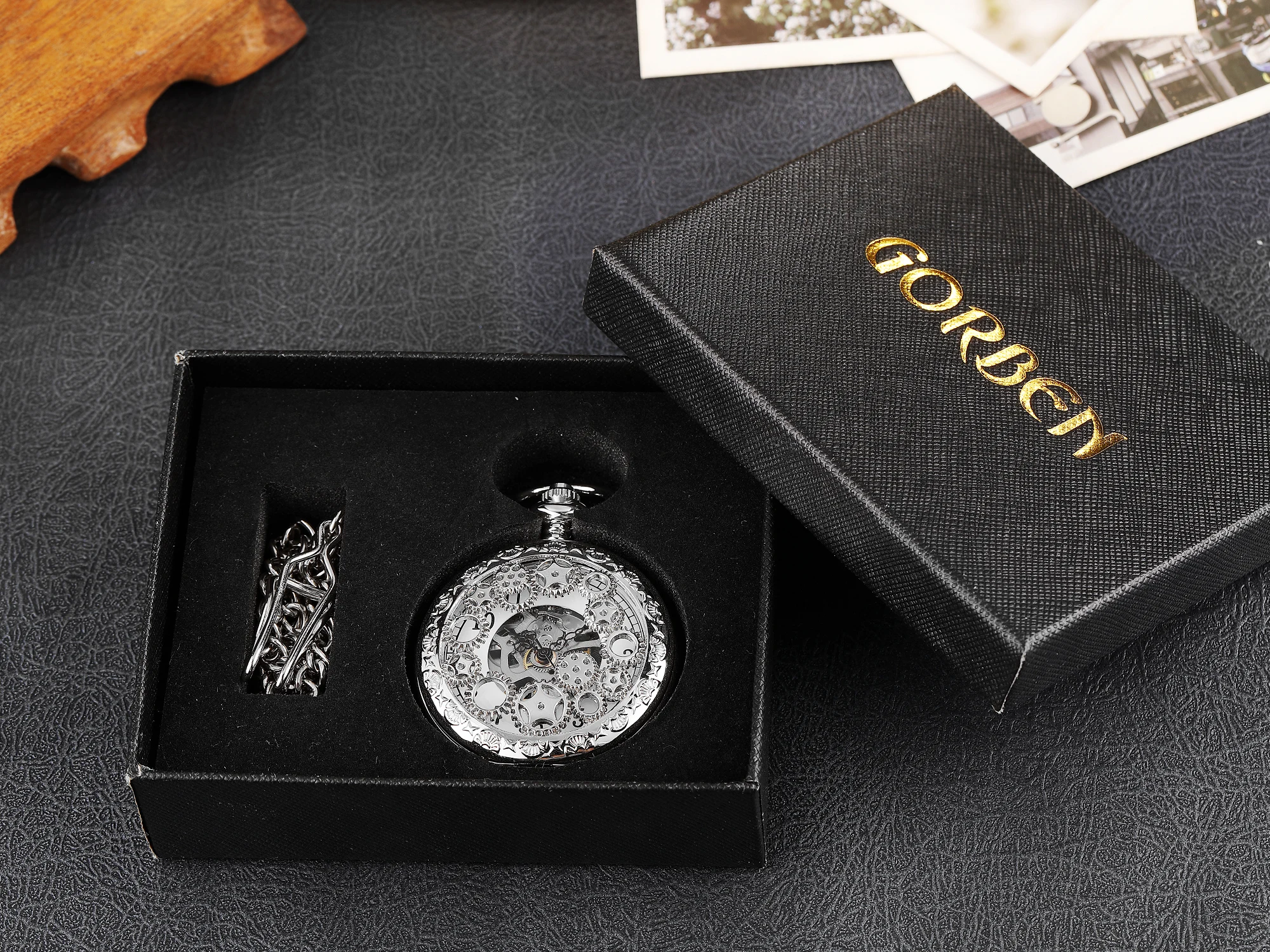 Antique Hollow Gears Silver Mechanical Pocket Watches Men Vintage Steampunk Fob Clock Male Necklace With Chain 2023