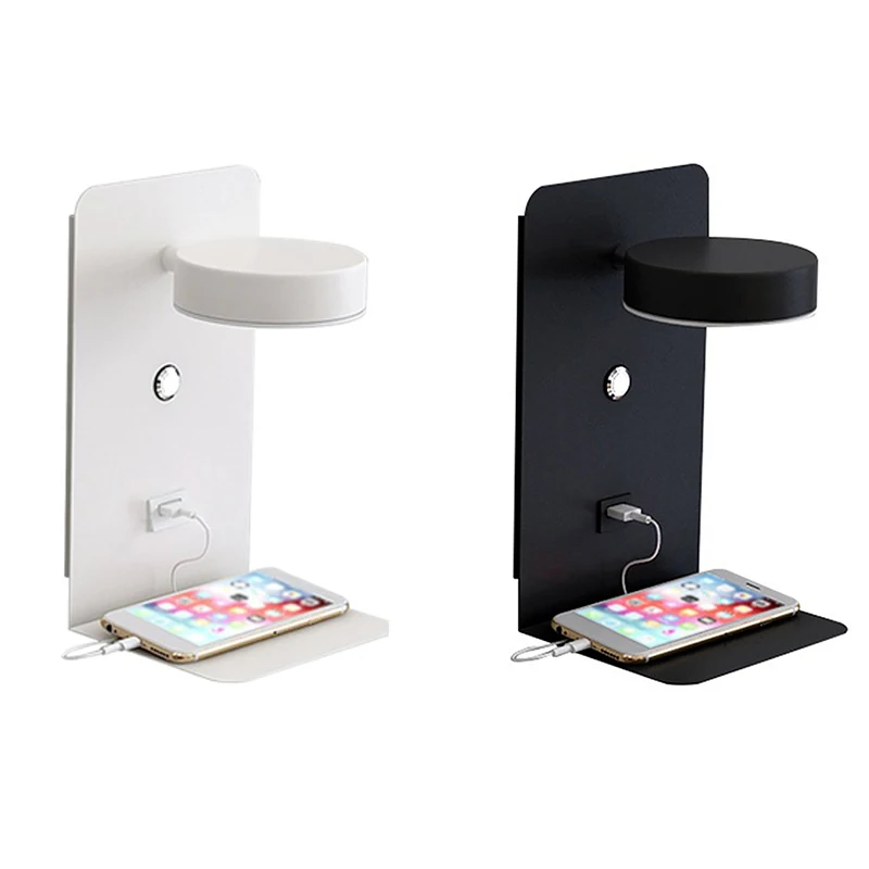 

Reading Wall Light With USB Port Charging Creative Rack Bedside Lamp With Switch