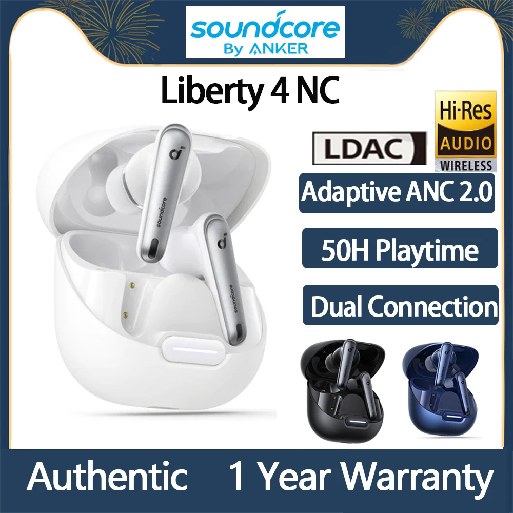 Original Soundcore Liberty 4 NC TWS Wireless Bluetooth Earphone LDAC Hi-Res  Adaptive Noise Cancelling ANC Sport Earbuds with Mic - AliExpress