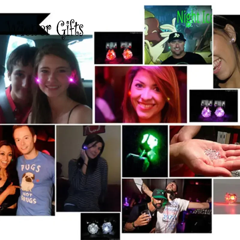 LED Earrings Light Up Bling Ear Stud Rings For Party Women