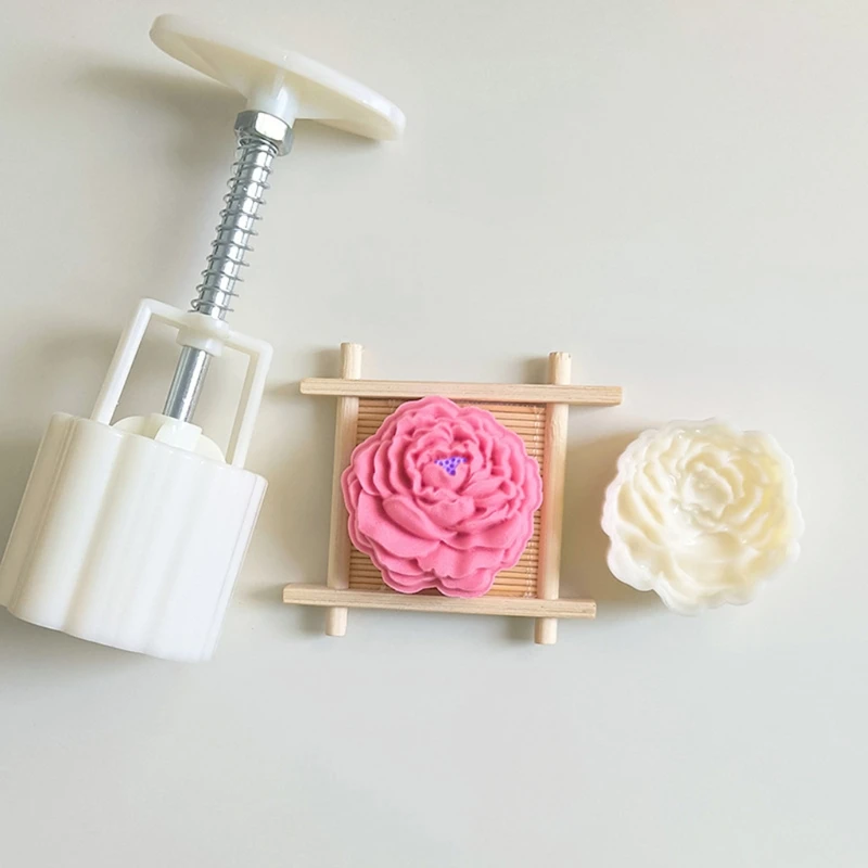 

Peony Shaped Plastic Mooncake Moulds Mooncake Stamp DIY Baking Accessories