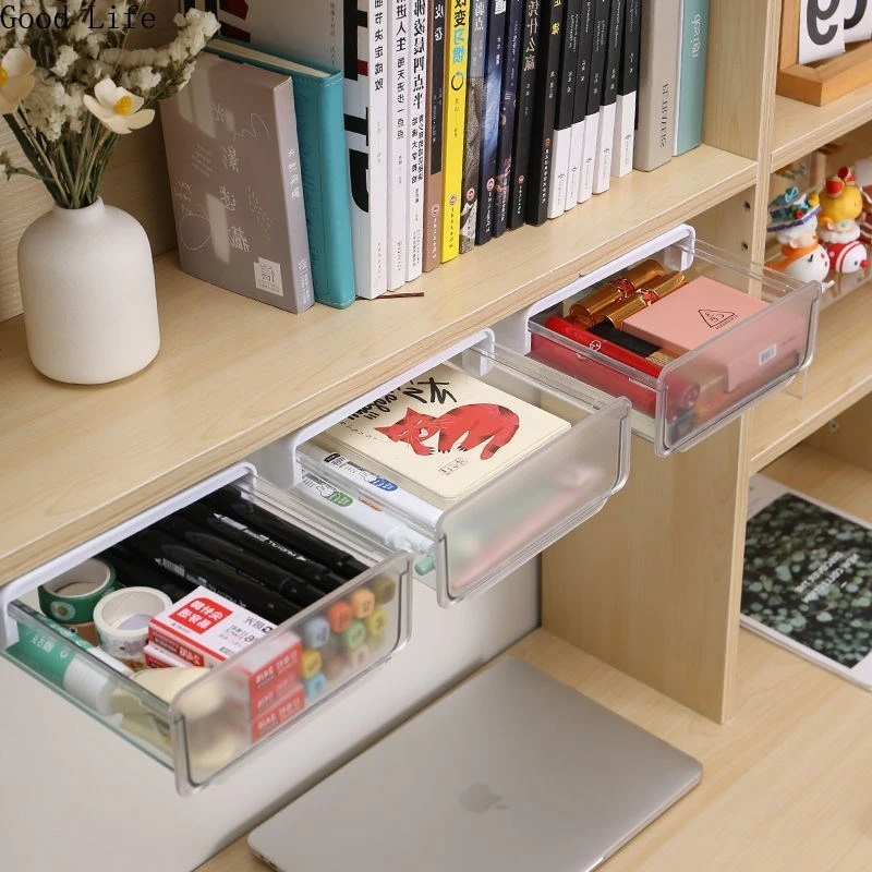Under Desk Storage Drawers, Dorm Small Invisible Drawer Box,home Office