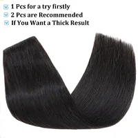 Clip en une seule pièce droite 10 pouces avec 5clips Extension de cheveux humains brésilien Remy postiche pince dans les Extensions de cheveux naturel 2