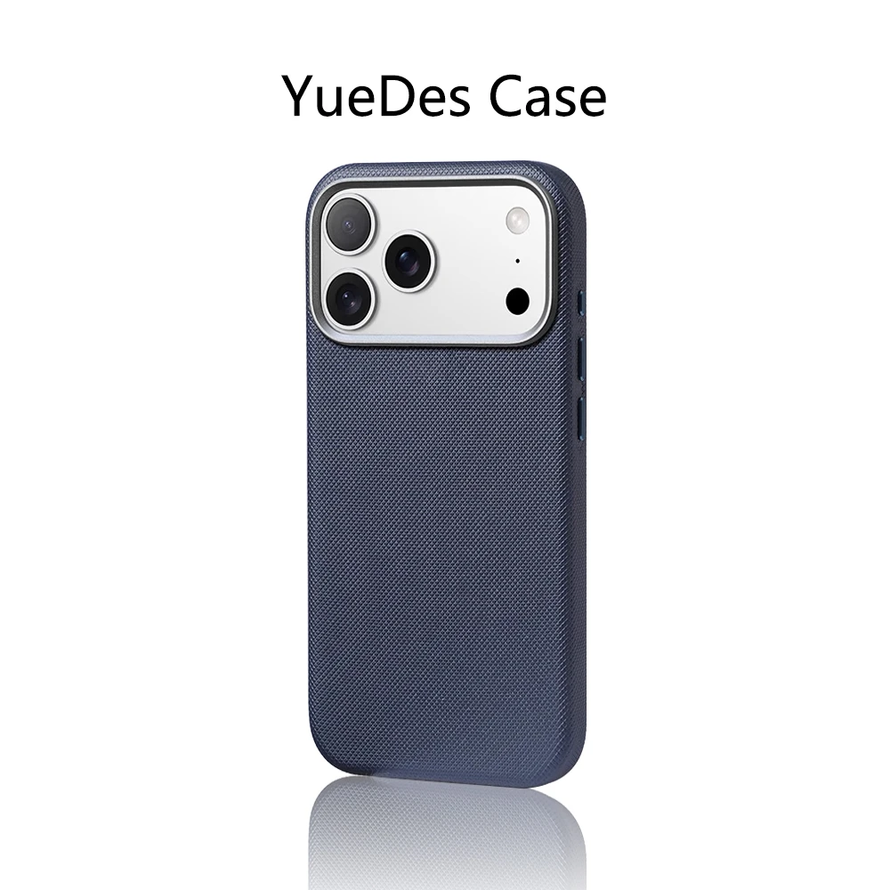 Luxury Diamond Textured Leather Case with Alloy Lens and Wireless Charging Compatibility