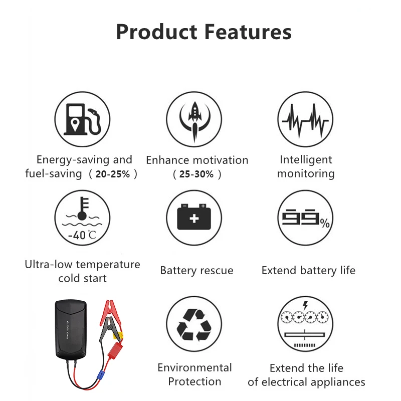 Fast Charging Smart Power Booster Car Jump Starter Fuel-saving Battery Mate Ultra-low Temperature APP Real Time Monitoring noco gb40