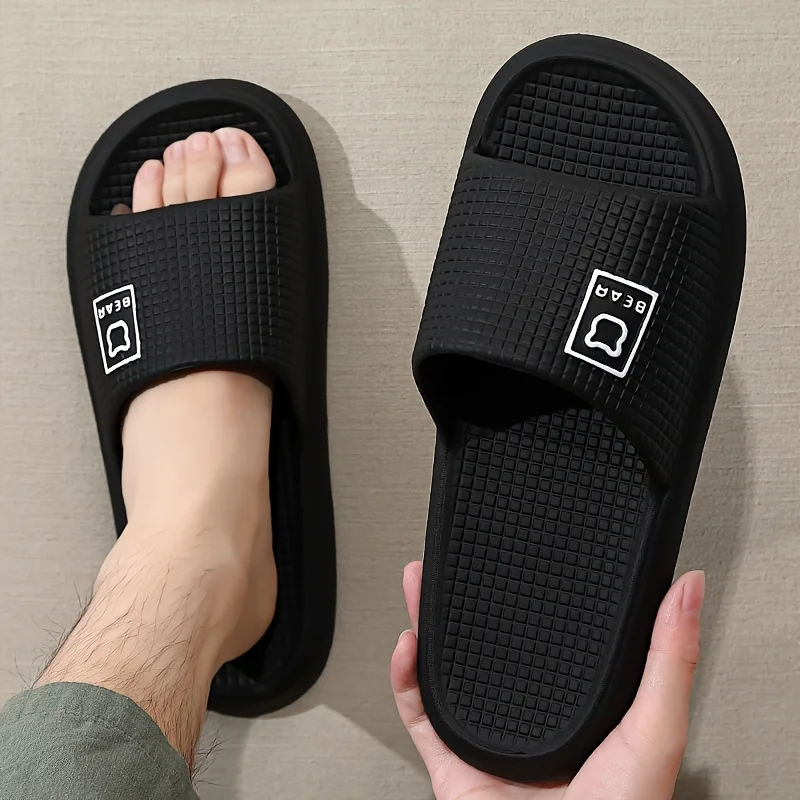 Plus Size 46-47 Men Slippers Sole EVA Indoor Open Toe Cartoon Bear Printing Women Flip Flops Beach Slides Flat Sandals Slides eva slippers eva sandals fashion slippers beach sandals beach slippers
