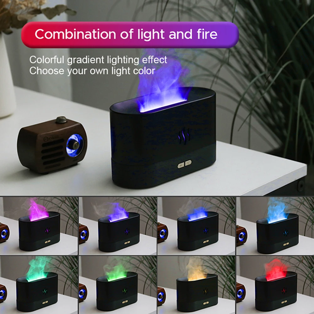8Colors Flame Diffuser Essential Oils Fragrance Aroma Air Humidifier and Scent Diffuser Electric Smell for Home Car