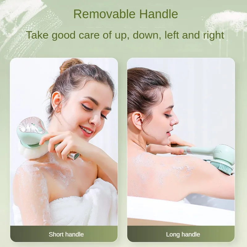 Household Electric Rotating Bath Brush Massage Foot Grinder Multifunctional Long Handle Back Rubbing Exfoliating Shower