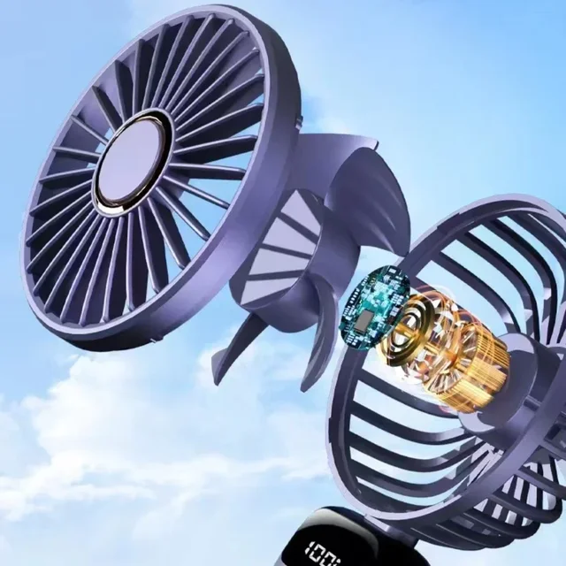 Portable Handheld Personal Rechargeable Fan LED Digital Display 90°Adjustable  Rechargeable Fan , 5 Speed Wind Mini Aromatherapy 2