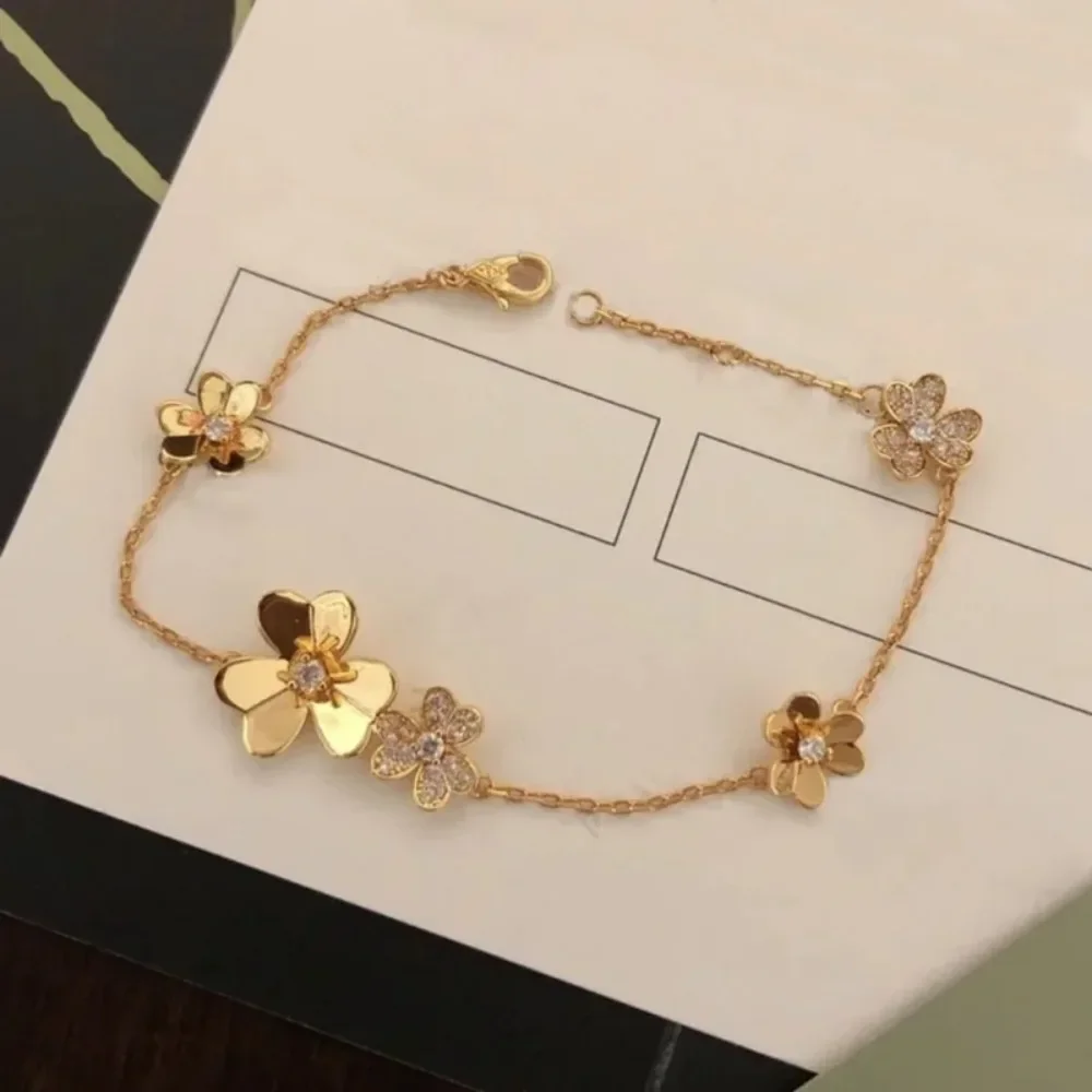 

925 Sterling Bracelet Silver High Quality Clover Temperament Luxury Jewelry replica brands k gold couple gemstones diamond 18k