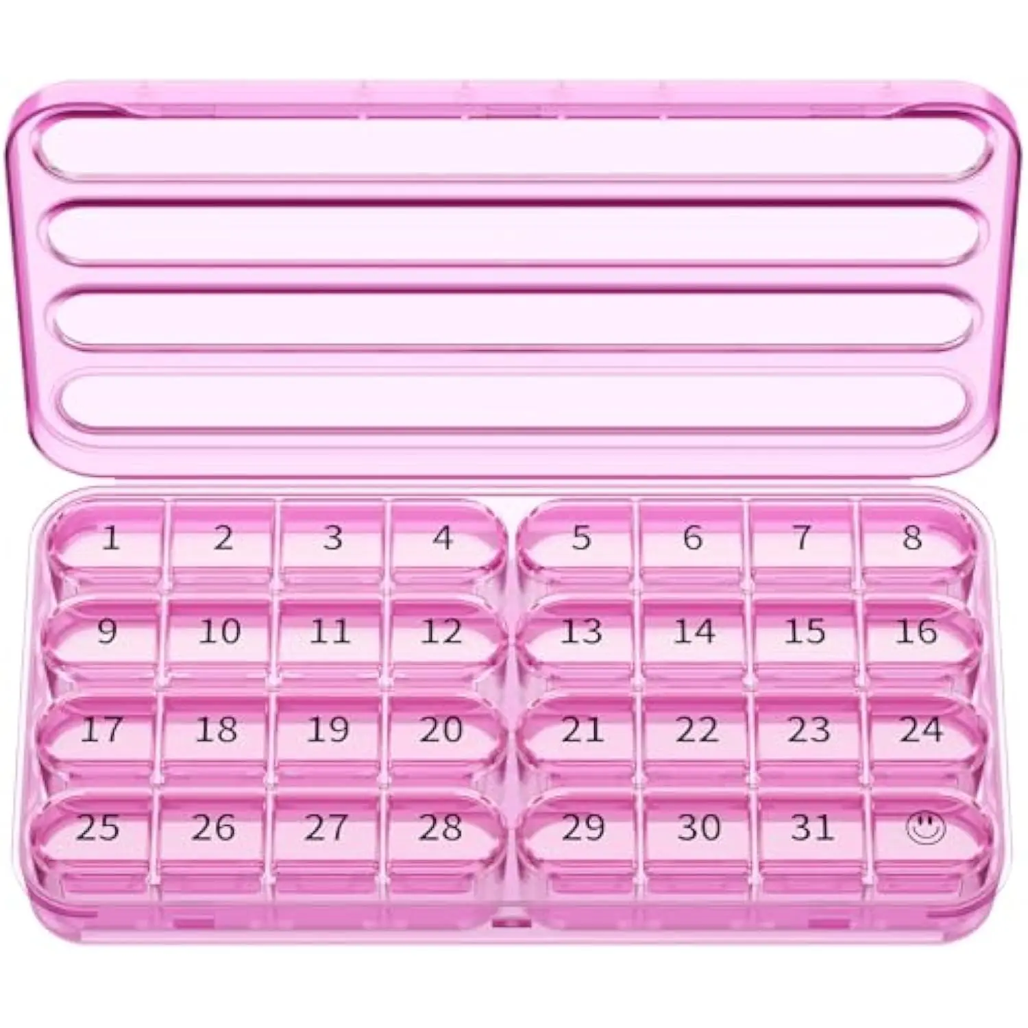 Large 31-Day Travel-Friendly Monthly Pill Organizer