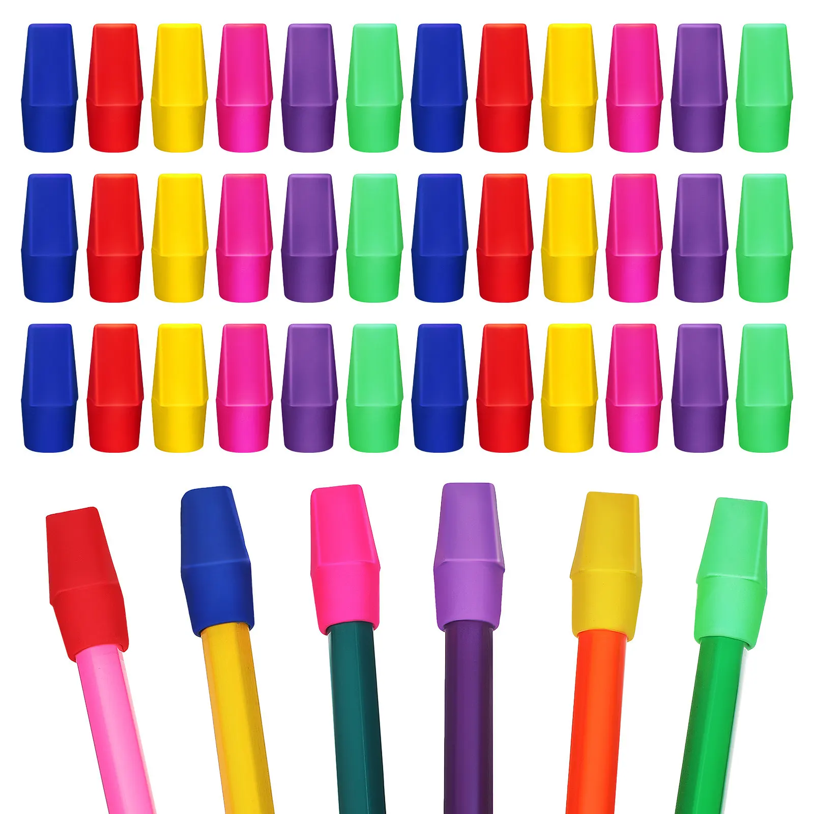 120Pcs 연필 탑 지우개 다양한 색상 교사용 프리미엄 Tpr 캡 지우개 예술가 학생 홈 오피스 교실 문구