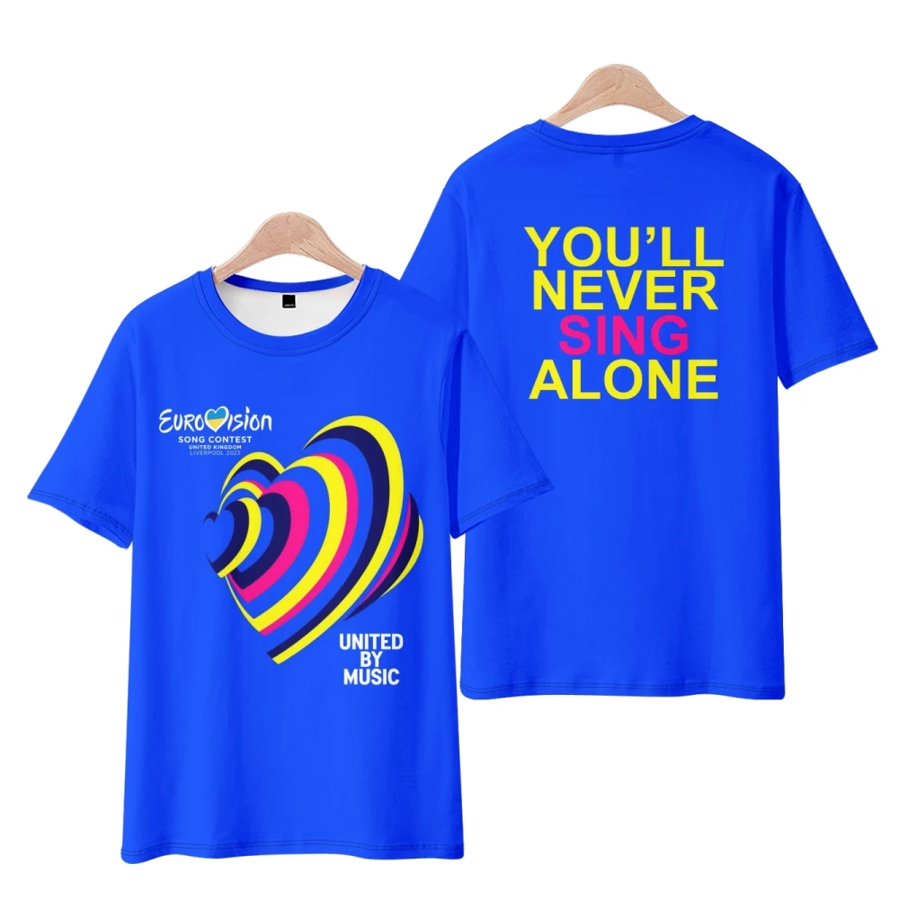 

Eurovision Song Contest Tshirt Summer Men/Women Short Sleeve T-shirt Casual Fashion O-neck Tee Street Clothes