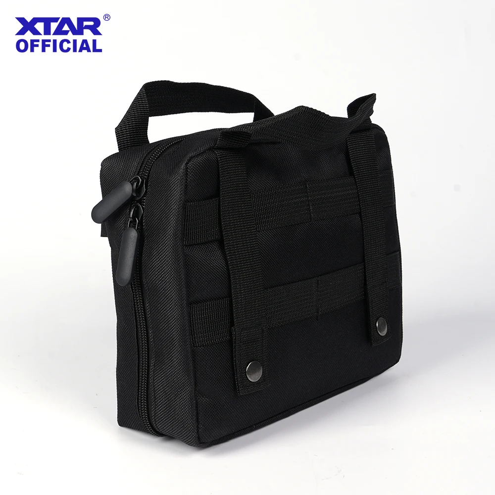 XTAR 블랙 EDC 파우치 손전등 휴대 가방 배터리 정리 케이스 DIY 보관 숄더백 (충전기 케이블, 보조배터리용)