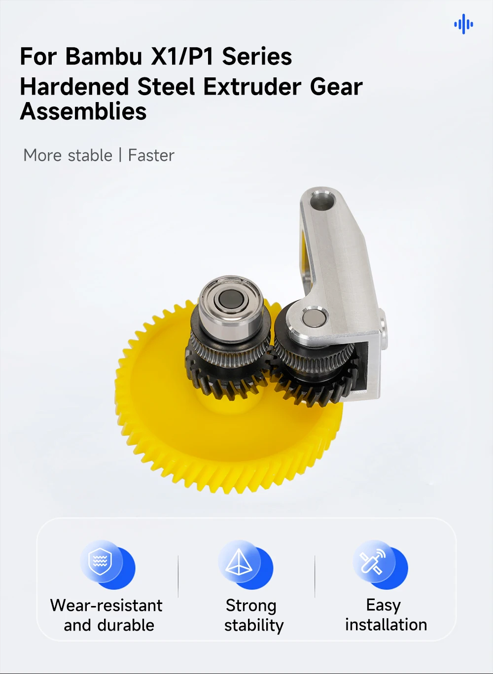 Bambu Lab Extruder-Getriebe für Bambu Lab P1S P1P X1 Carbon X1C Upgrade-Kit aus gehärtetem Stahl für 1,75 mm Filament – Detail 1
