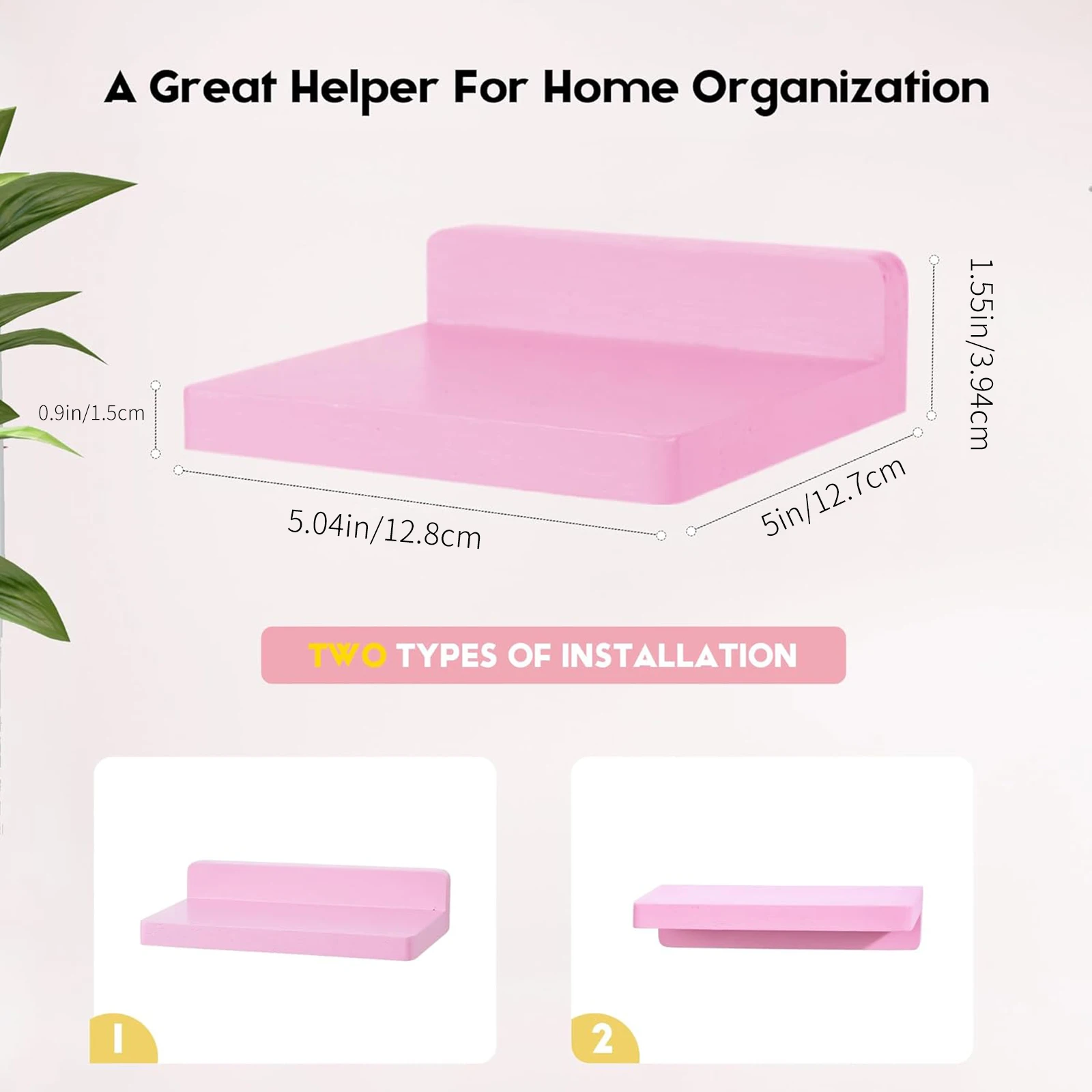 Small Floating Shelves for Wall Square Wood Shelves for Bedroom, Living Room, Bathroom, Kitchen, Office Decor Set of 3 6