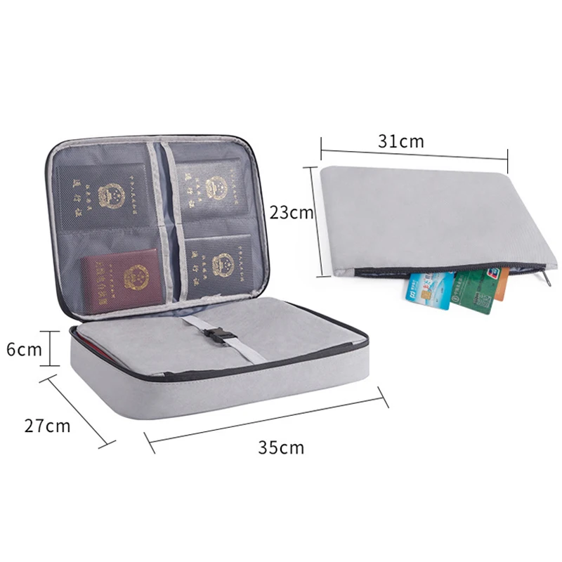Document Organizer Briefcase A4 File Folder Holder Men's Women's Bag Cover Purse Passport Home Safe Functional File Storage Case
