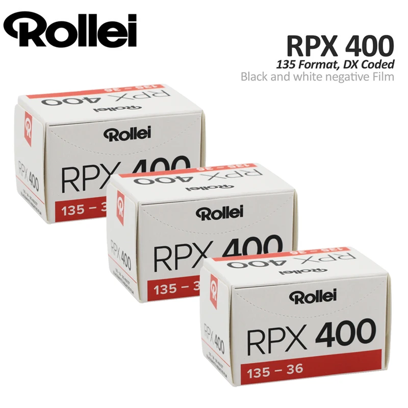 1-10 Rolls Rollei RPX 400 135 35mm Black and White Negative Film（36 Exposures/Roll）For Kodak Film Camera (Expiry Date: 3.)