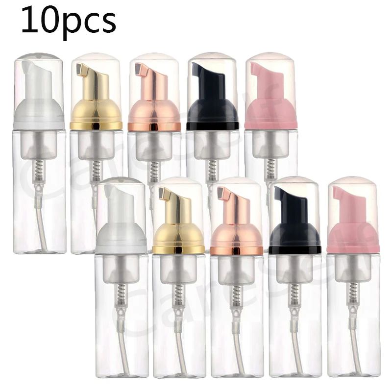 10ชิ้น60มล. ขวดปั๊มพลาสติกเครื่องจ่ายสบู่ล้างหน้ามูสขวดปั๊มแชมพูขวดเปล่าเครื่องสำอาง 1