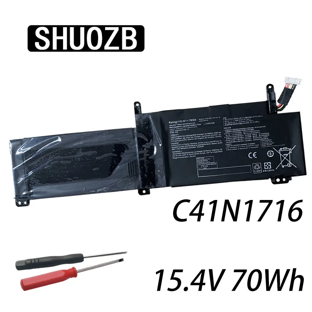 

SHUOZB 15,4 V C41N1716 Аккумулятор для ноутбука ASUS ROG Strix GL703GM S7BS8750 S7BS GL703GM-DS74 4ICP4/59/134 GL703GM-71200T E5011T