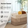 108L Super Large Blanket Basket, 25”x16”x16”(108L) Rectangle Woven Baskets for Storage 4