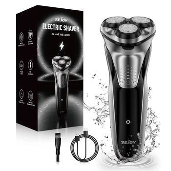 SEJOY Rasoi per Rasoio Elettrico da Uomo Ricaricabile Barba Trimmer PX7 Macchina da Barba Impermeabile Wet & Dry 1