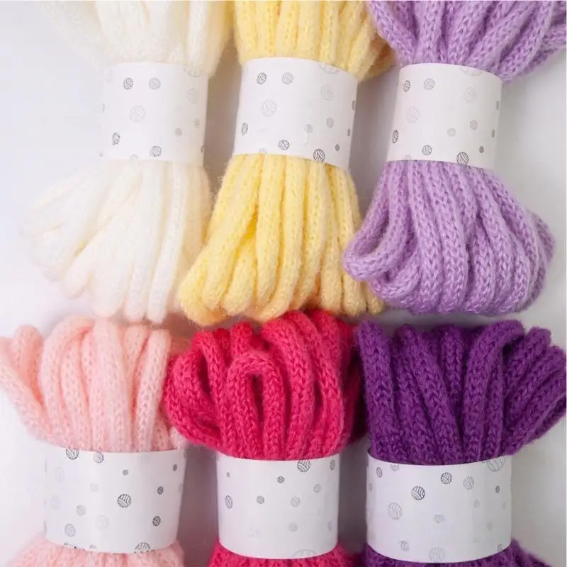 R66A 6Pcs 7mmX5Meters 중공 꼰 로프 홈 장식 미술 공예 뜨개질 원예에 대 한 다채로운 폴리 에스터 로프