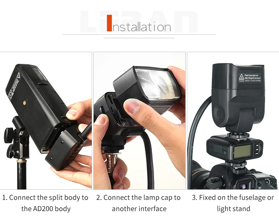 EC200 EC200II AD200PROII AD200 Remote Separation Extension Head with Hot Shoe fo