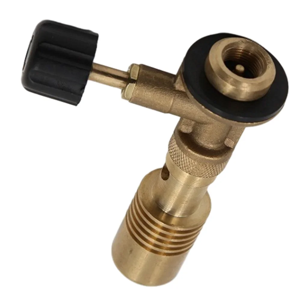 Brass Flame Butan Gas Burner Portable Gun Maker Torch Lightweight Brass Laboratory Burner for Outdoor Camping/Picnic/BBQ