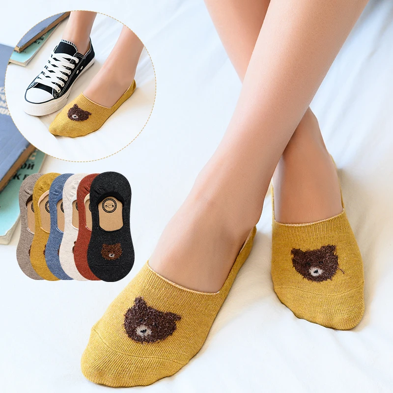 

Comfort Low Cut Socks Cartoon Pattern No-Show InvisibleSocks Casual Boat Socks Non-slip Cotton Boat Socks