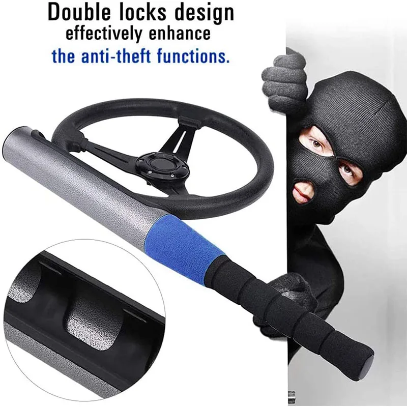 Car Steering Wheel Locking Baseball Bat Van Style Auto Truck Universal Security Defense Anti-theft Lock with Keys 4 Colour