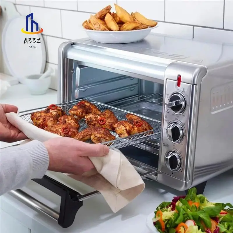 Breville 스마트 오븐 에어 프라이어 프로 용 A33Z-에어 프라이어 바구니 스테인레스 스틸 에어 프라이어 메쉬 바구니 클립이있는 오븐 메쉬 바구니