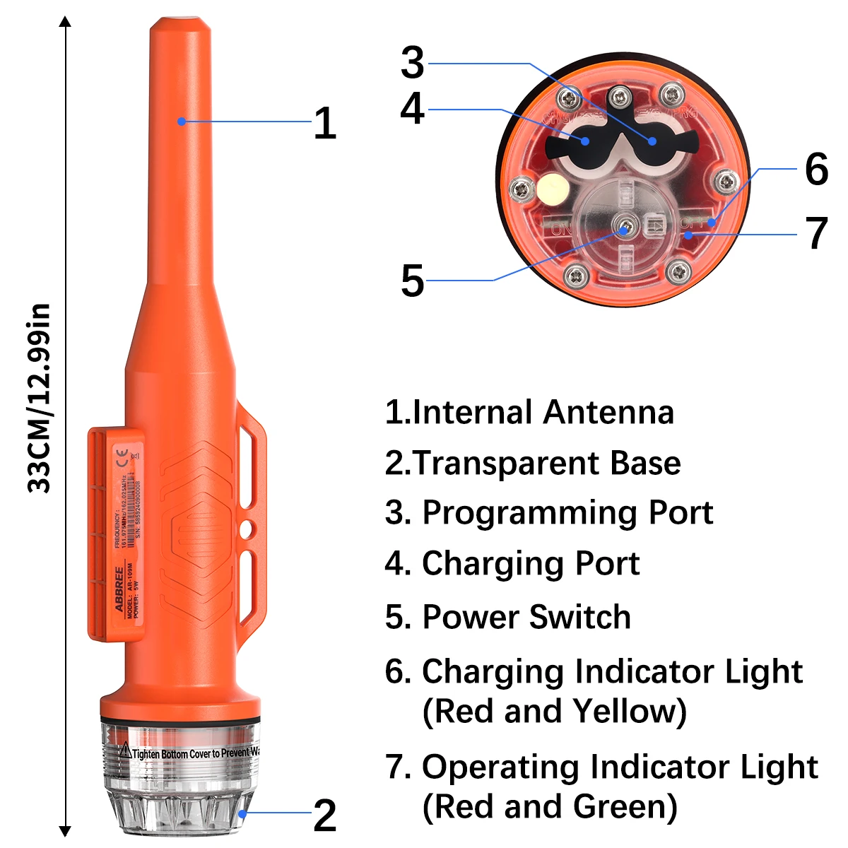 ABBREE AR-109M Net Locator Waterproof Floating Fast Receiving GPS Positioning 15 Days Standby Buoy Tracker Boat Fish Ham Walkie 4