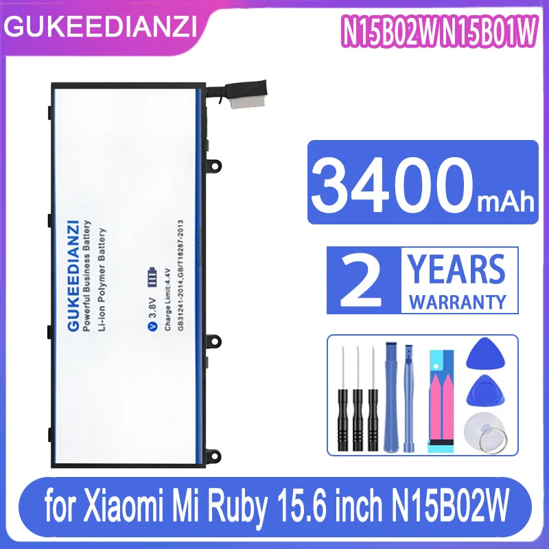 

GUKEEDIANZI Replacement Battery N15B01W 3400mAh for Xiaomi Mi Ruby 15.6 inch Timi TM1703 TM1802-AD/N/C Notbeook N15B02W