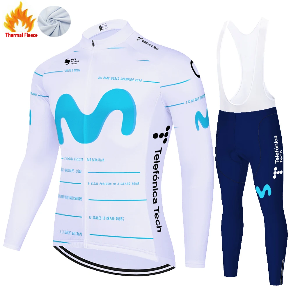Movistar cycling clothing men winter Long sleeve cycling Jersey MTB breathable Ropa Ciclismo Bicycle winter wear