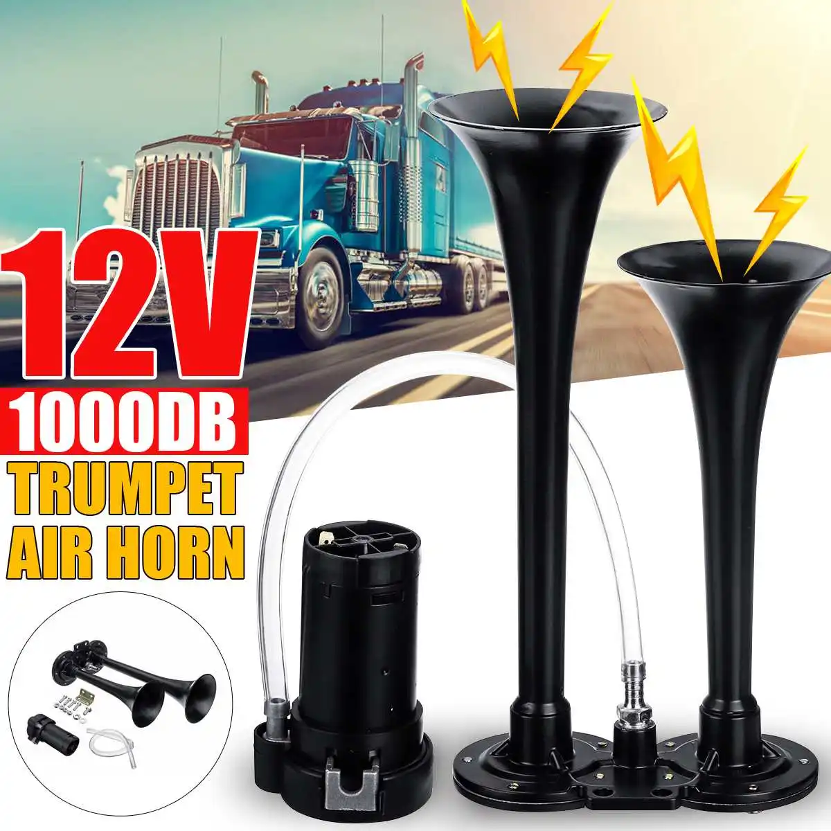 1000DB Super Train Horn For Trucks SUV Car Boat Motorcycles Top High Quality 