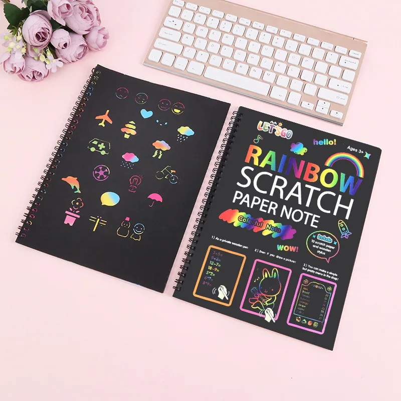 Children's DIY Drawing Toys 16*23cm Magic Scratch Art Crafts Scraping Paintings Paper Children's Scratching Paper Kids Gifts educational toys,drawing toy,educational drawing toy,scratch off paper set