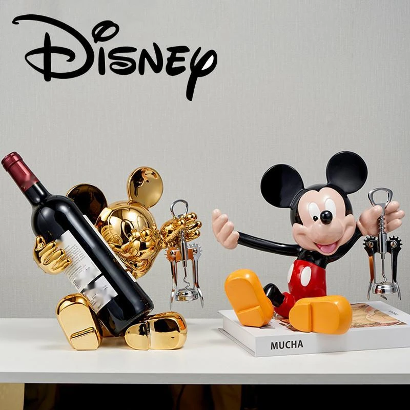 Disney Anime Mickey Maus Wein Rack Modell Puppen Cartoon Figure Sammlung  Harz Statue Zimmer Dekor Ornament Weihnachten Spielzeug Geschenke