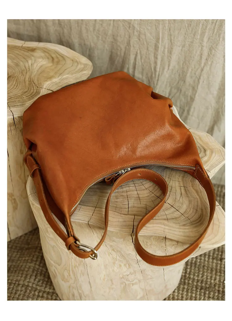 PNDME Einfache mode hochwertige erste schicht rindsleder frauen schulter tasche lässig designer handgemachte echtes leder unterarm tasche – Detail 18