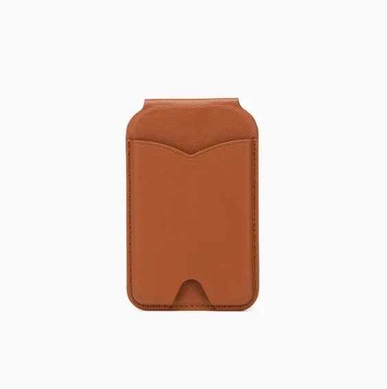 Magnetic Wallet Stand with Mirror and Adjustable Leather Kickstand Card Holder