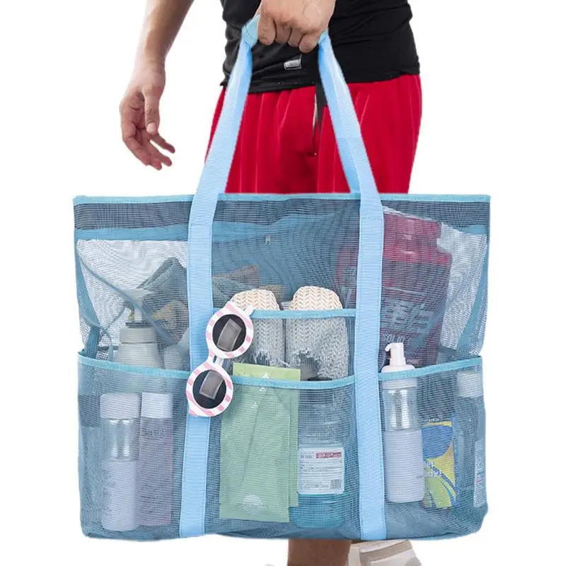 

Mesh Toiletry Bag Shower Bag Toiletry Essentials Bag With 8 Pockets Portable Shower Bag Bath Organizer With Breathable Mesh For