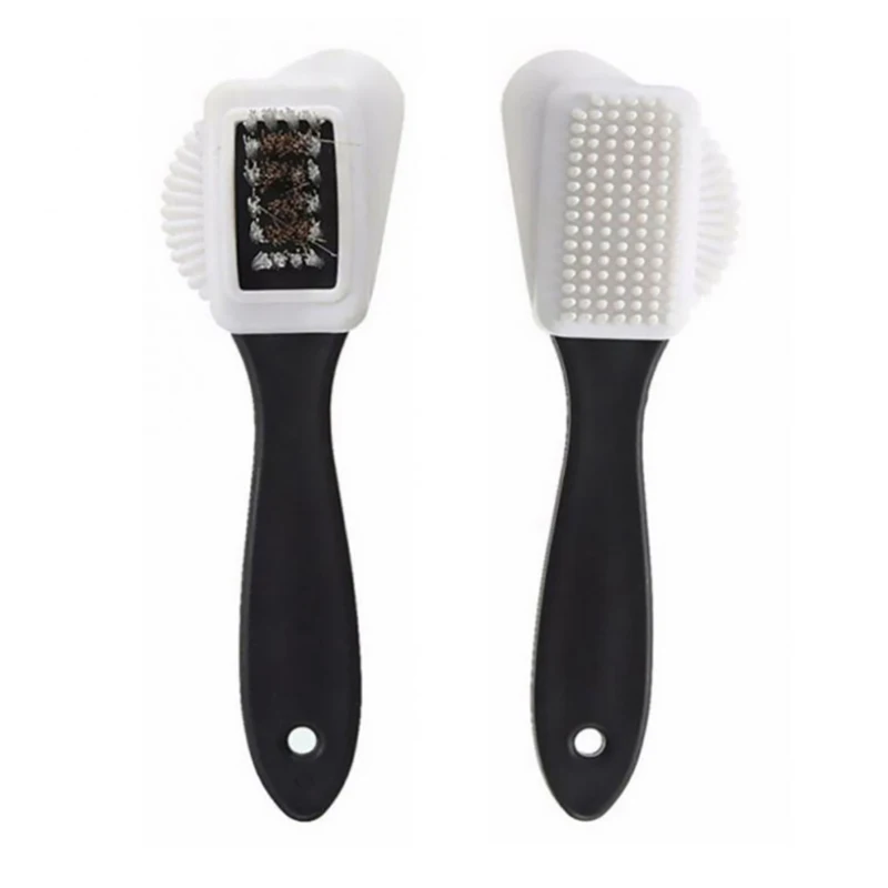 3-Side Shoe Suede Leather Nubuck Shoes Cleaning Brush Cleaner Boot Stain Dust