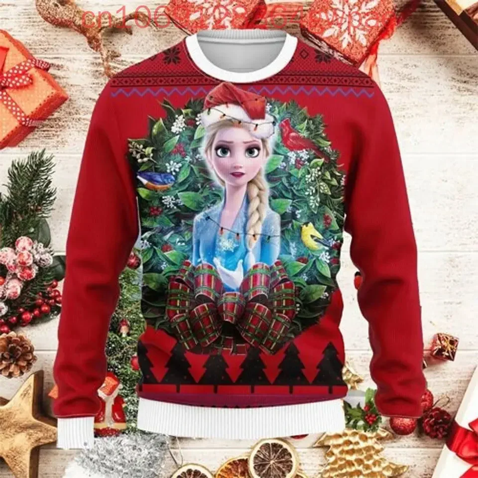 Disney Frozen Elsa Olaf Christmas Sweater Men's Women's 3d Print